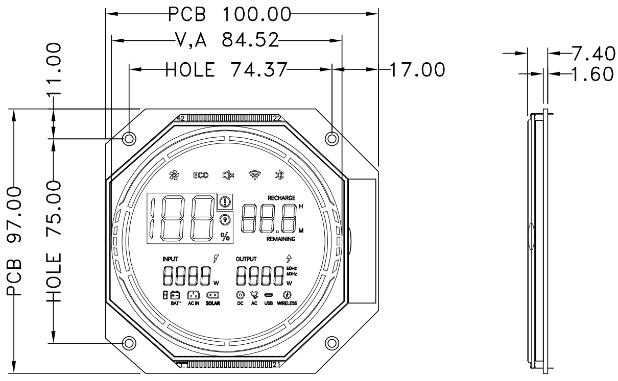 HOTLCD Custom VA Segment LCD Display Module Negative.png